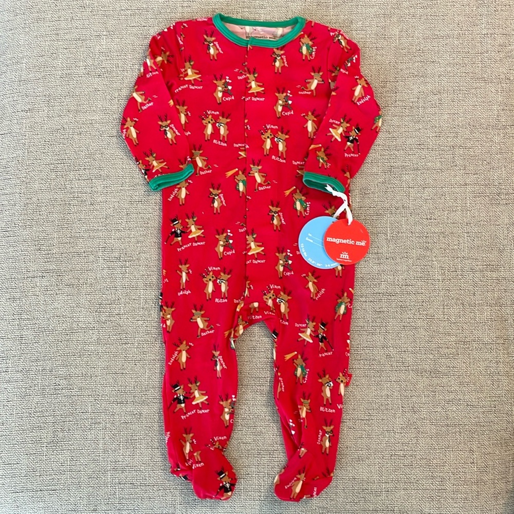 NEW Magnetic Me Christmas Reindeer footie sleeper ๐ - Picture 1 of 6